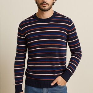 Calvin Klein Men's Crewneck Sweater - Navy, Red, White